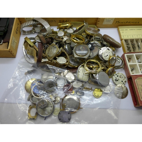 950 - Assorted wristwatch crowns, watches and parts, a/f