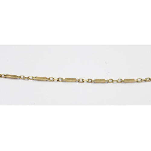 963 - A 9ct gold chain with Albert clip fasteners, 6g