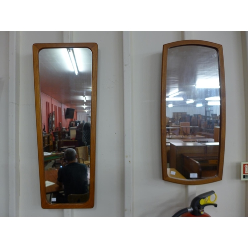 126 - Two teak framed mirrors