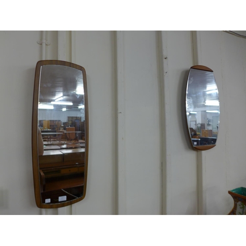 127 - Four teak framed mirrors