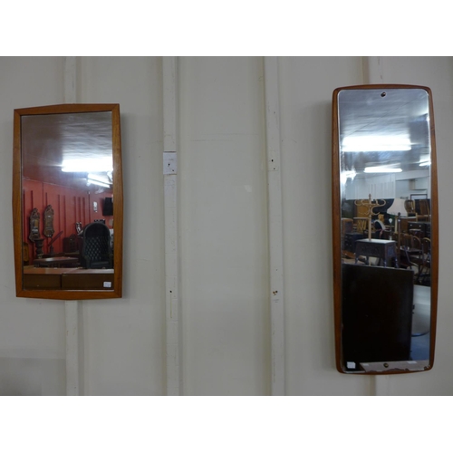 127 - Four teak framed mirrors