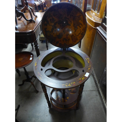 205 - A terrestrial globe drinks cabinet