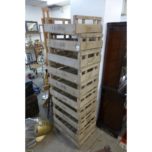 338 - Ten pine potato crates