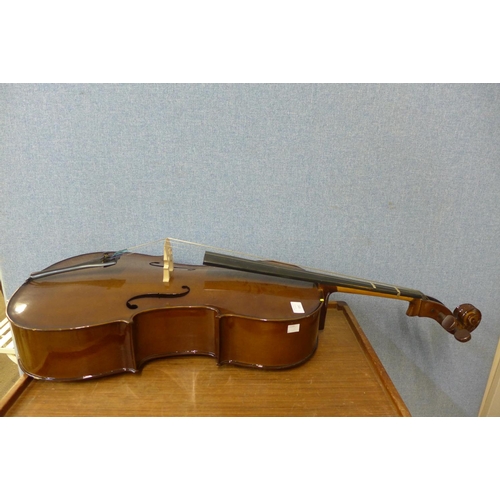 349 - A cello, length of back inc. button 67cms