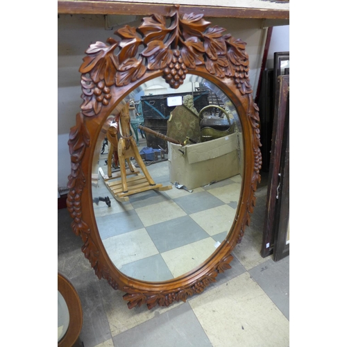 415 - A French style carved wood mirror