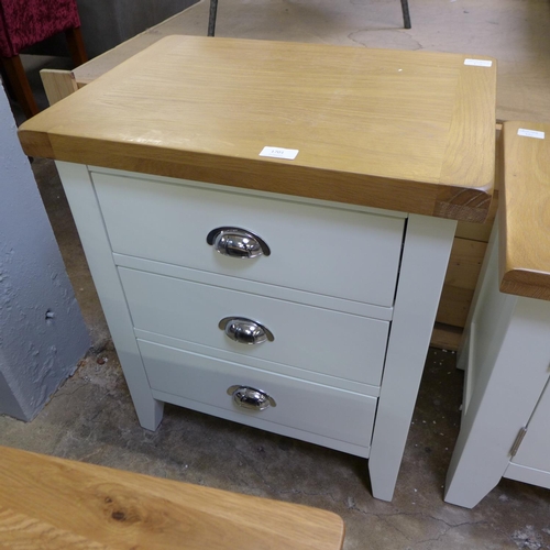 1701 - A Suffolk grey painted oak extra large bedside table (TT-XLBSC-G) * this lot is subject to VAT