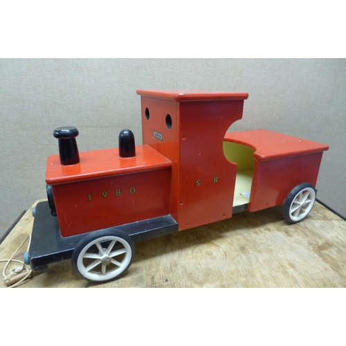 Wooden ride shop on train