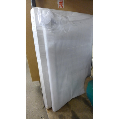 2362 - 2 White metal towel rails - unused