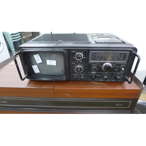 2422 - Plustron TVRC 7D TV-radio-cassette recorder - no power lead