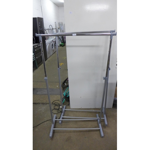 2423 - 2 Clothes rails with plastic stands