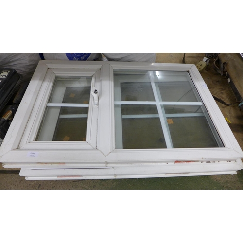 2499 - 2 x 2 panel Upvc windows with top opener - each approx. 23