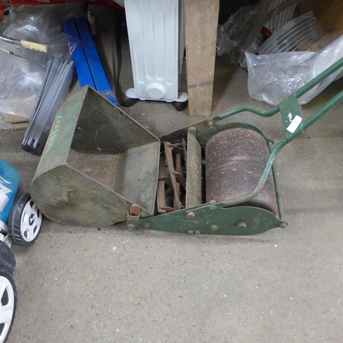 2541 - Vintage Webb push mower with roller & collector