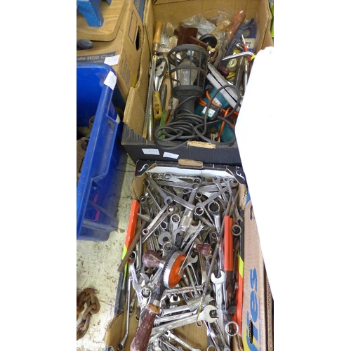 2567 - 2 Boxes of misc. tools including a large qty of spanners