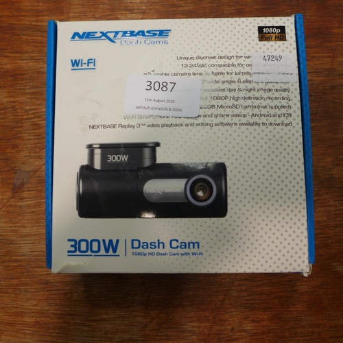 3087 - Nextbase 300W Dash Cam    (196-595) * this lot is subject to vat attract