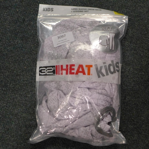 3097 - 10 Packs of 32° Heat Kids long sleeve crew neck & legging sets size S * this lot is subject to VAT