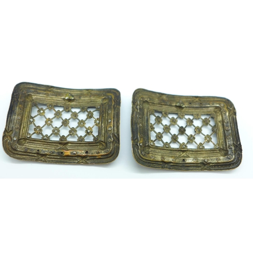 687 - A pair of Georgian steel cut gentleman's shoe buckles