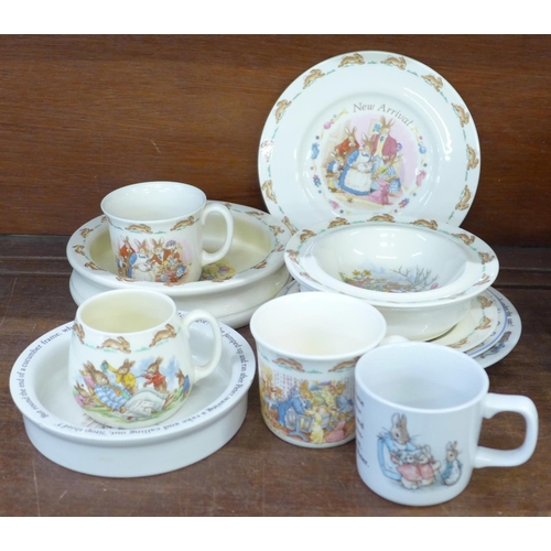 714 - A collection of Royal Doulton and Wedgwood Bunnykins china (12)