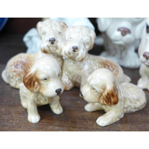 728 - Eight Sylvac dog figures, one a/f