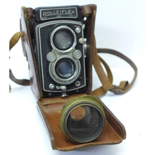 734 - A Rolleiflex Compur-Rapid camera and one other lens