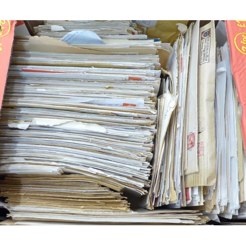 749 - A large collection of used, stamped and addressed envelopes