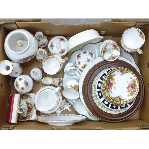 756 - A collection of mixed china including Royal Albert Old Country Roses, Royal Crown Derby, etc.