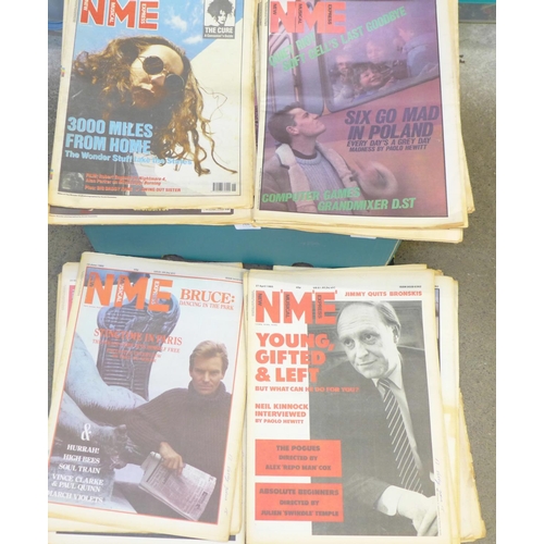 766 - NME music magazines, 1980's/90's, (64)