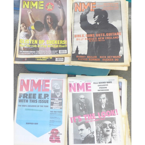 766 - NME music magazines, 1980's/90's, (64)