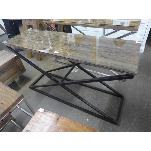 1535 - A Phoenix console table with glass top