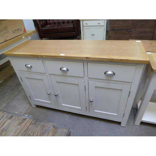 1585 - A Rutland painted oak three door three drawer large sideboard (RA-3DS-TR) * this lot is subject to V... 