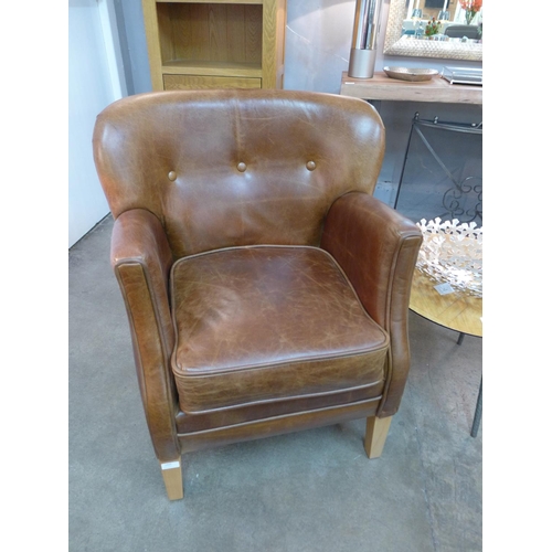 1460 - A brown leather club chair