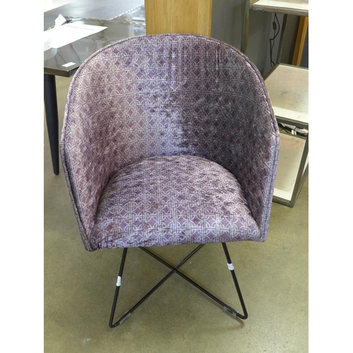 1542 - A purple velvet and steel side chair