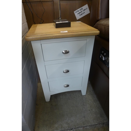 1649 - A Gloucester white painted oak large three drawer bedside table (GA-LBSC-W) * this lot is subject to... 