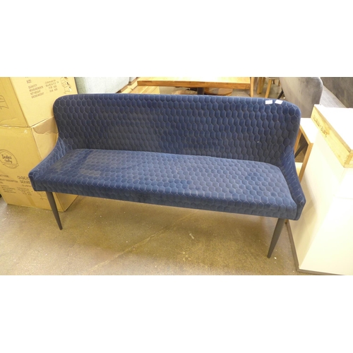 1710 - A blue three seater bench