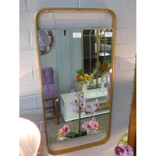 1534 - A retro bronze finish rectangular mirror, 76 x 38cms (1997617)   #