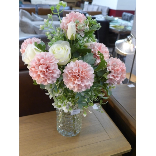 1562 - A crysanthemum and rose mix arrangement in a lattice vase (50622613)  #