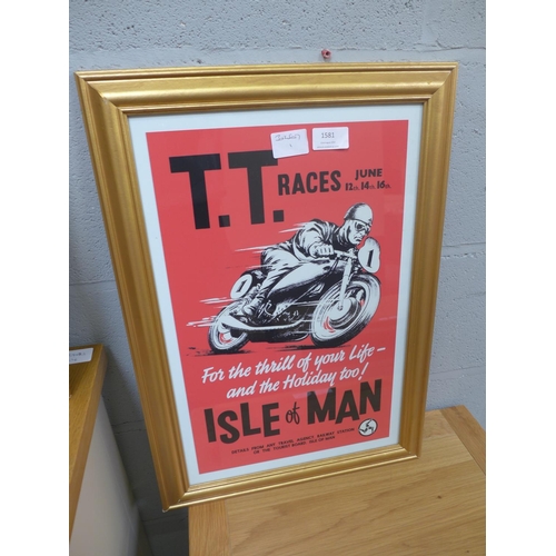 1581 - An Isle of Man TT races framed print