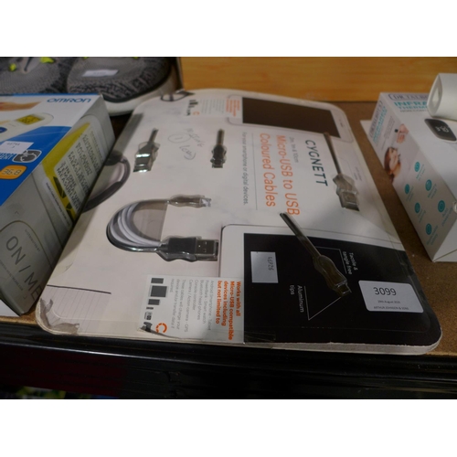 3099 - Two Cygnett Micro Usb charging cables    (Ajs6-305)  * This lot is subject to VAT