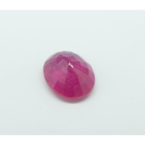 999 - An unmounted filled ruby, approximately 2.45carat weight