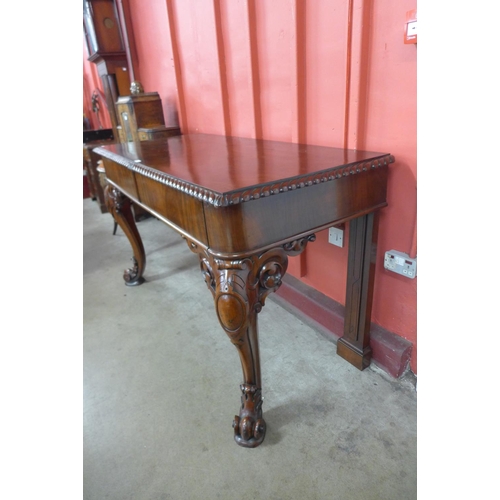 161 - A Victorian mahogany two drawer serving table, 95cms h, 161cms w,  73cms d