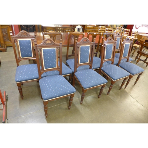 227 - A Harlequin set of ten Victorian mahogany dining chairs (6+4)