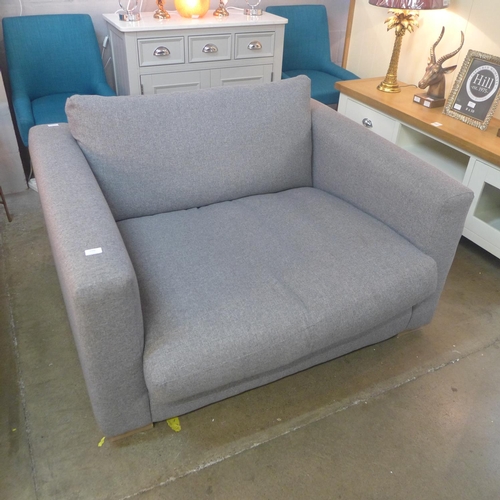 1396 - A grey upholstered love seat