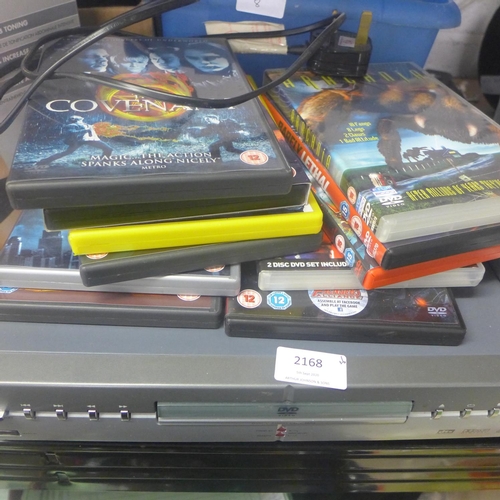 2168 - DVD player - W - with remote & 11 DVD films