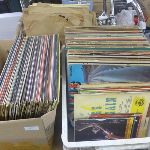 2197 - Basket of LPs, 78's & 45rpm single records - inc. 1960's & 1970's etc., box of LPs