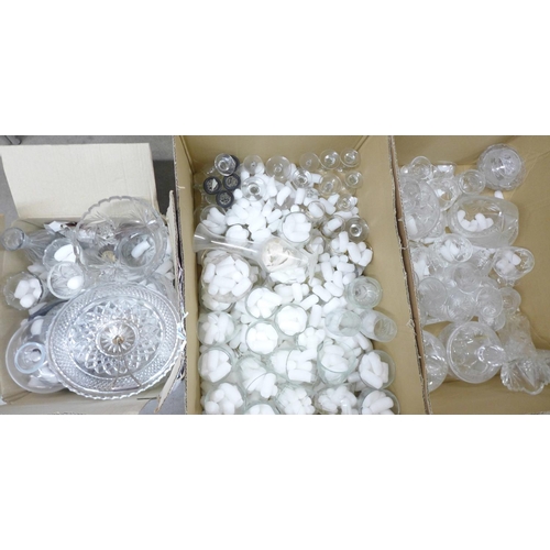 1182 - Three boxes of mixed glass, drinking glasses, vases, etc. **PLEASE NOTE THIS LOT IS NOT ELIGIBLE FOR... 