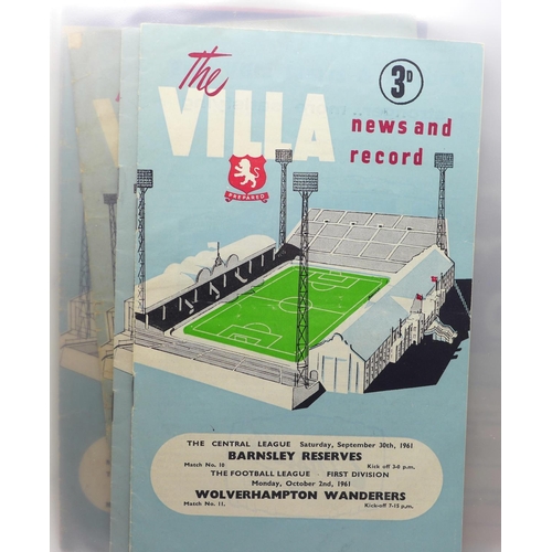 617 - Football programmes; twenty-one double game issue programmes, 1961 onwards