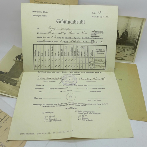 622 - A collection of German ephemera and photographs including a Third Reich Identification passbook