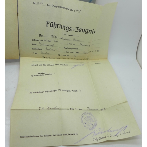 623 - WWI German passbooks, (4), one with a prisoner record