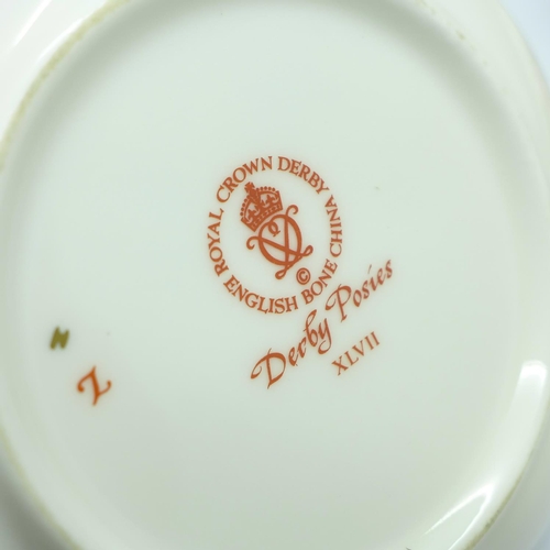 650 - Four Royal Crown Derby, Derby Posies dishes