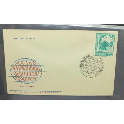 667 - Stamps; India and States postal history and first day covers in album (85 covers)