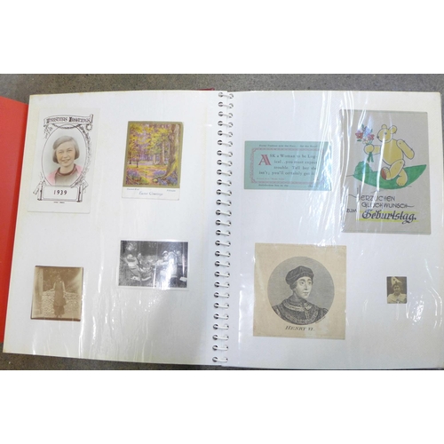 672 - An album of assorted paper ephemera from mid 19th to mid 20th Century and a file of Argentinian pres... 